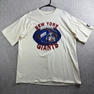 Vintage New York Giants T Shirt Starter Size XL Made In USA Beige